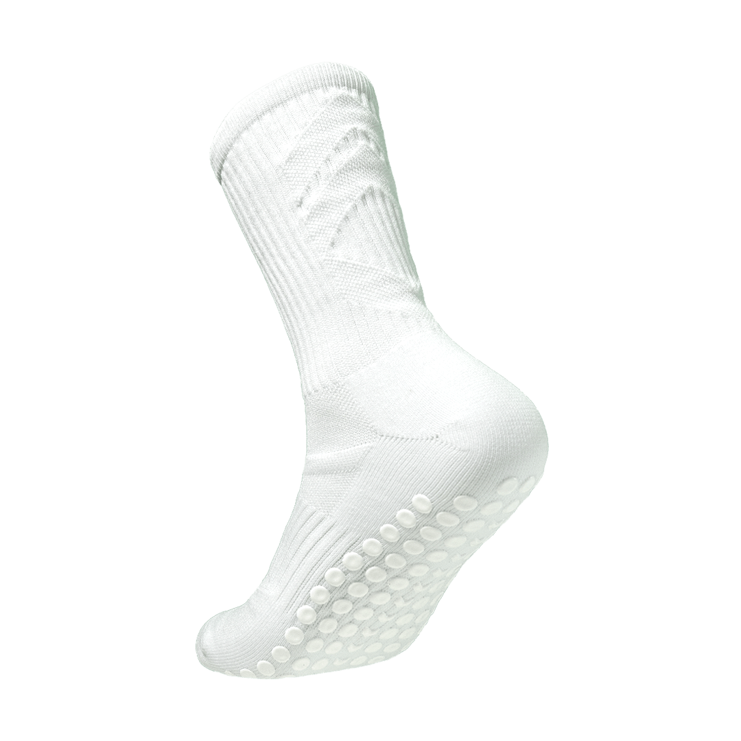 Stepzz Grip Socks for Kids (US3 - 5.5), All White , SKU:stepzz - k - pink, available at Stepzz