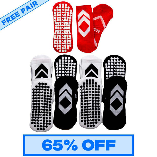 Stepzz Grip Socks for , , SKU:the - elite - pack - quadra - pack - 1 - free - pair - 2, available at Stepzz
